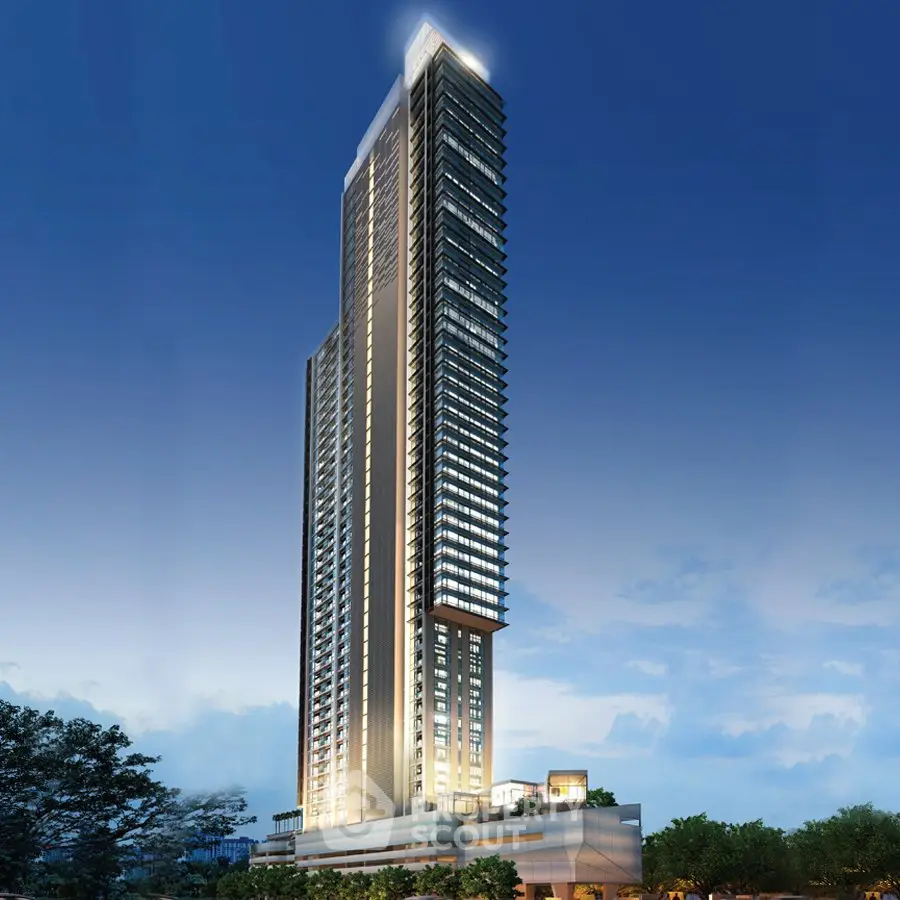 Stunning high-rise building with modern architecture and panoramic city views.