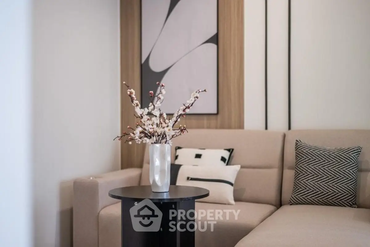 Modern living room with stylish decor and comfortable seating