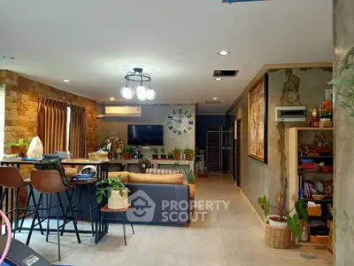 Stylish modern living room with open layout and chic decor