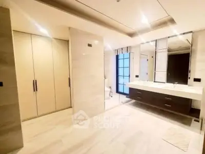 Luxurious modern bathroom with elegant fixtures and spacious design
