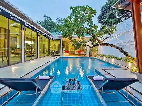Luxurious villa with private pool and modern design, perfect for relaxation and entertainment.