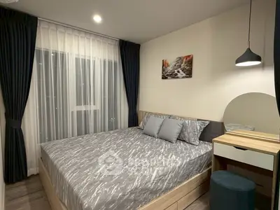 Modern bedroom with stylish decor and cozy ambiance