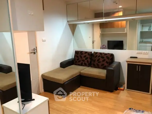 Cozy living room with modern decor and comfortable seating