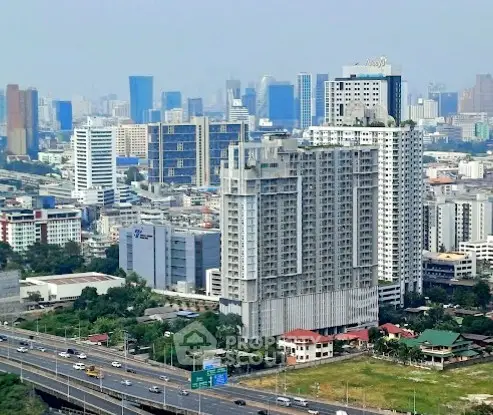 Stunning cityscape view showcasing modern high-rise buildings and urban skyline.