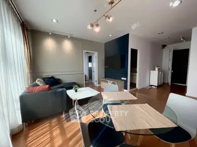 Modern living room with stylish decor and natural light