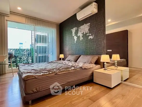 Luxurious modern bedroom with elegant decor and natural light