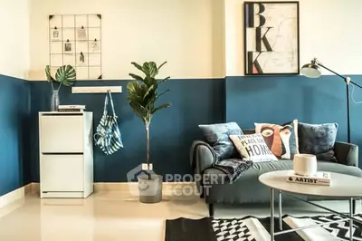 Stylish modern living room with chic decor and cozy seating area