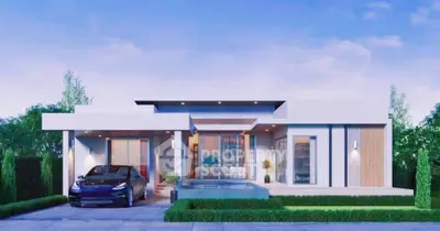 Modern luxury home exterior with sleek design and lush landscaping