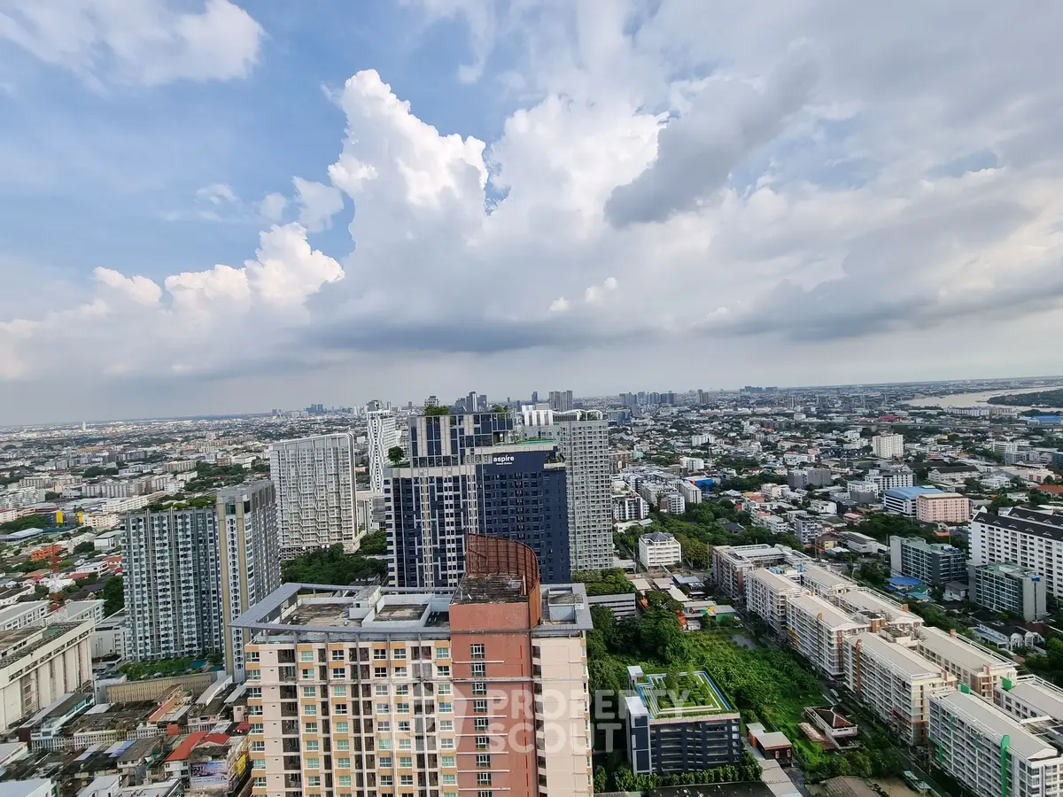 Stunning cityscape view from high-rise building with expansive skyline