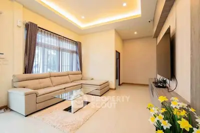 Spacious modern living room with elegant decor and large sofa