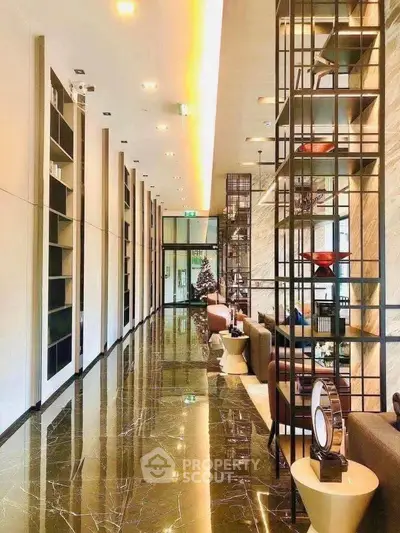 Luxurious modern lobby with sleek design and elegant decor