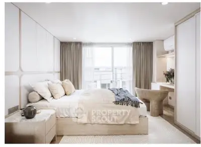Luxurious modern bedroom with elegant decor and natural light