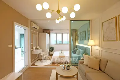 Modern studio apartment with elegant decor and cozy ambiance