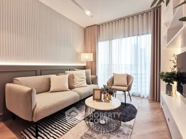 Stylish modern living room with elegant decor and natural light