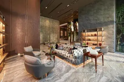 Luxurious modern living room with elegant decor and spacious seating area
