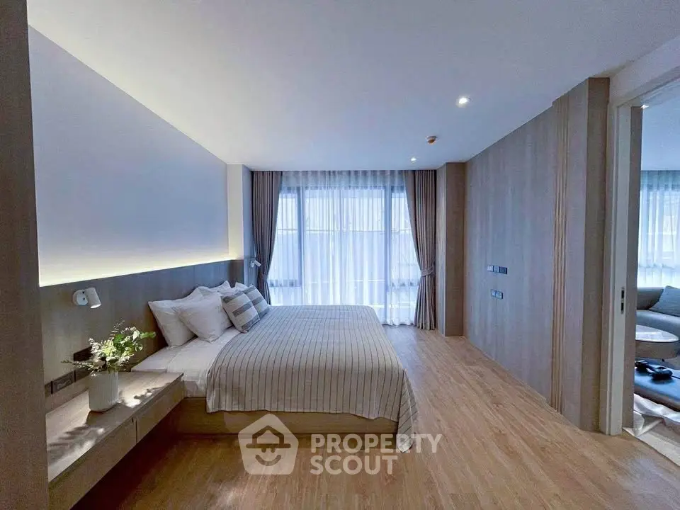 Luxurious modern bedroom with elegant decor and natural light