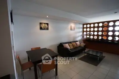 Modern living room with stylish decor and cozy seating area