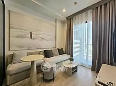 Modern living room with stylish decor and natural light