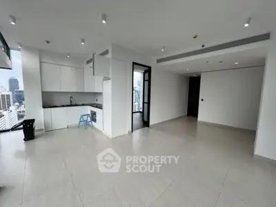 Spacious modern apartment with open kitchen and city view