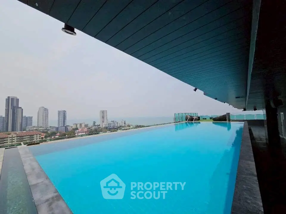 Stunning rooftop infinity pool with panoramic city and ocean views
