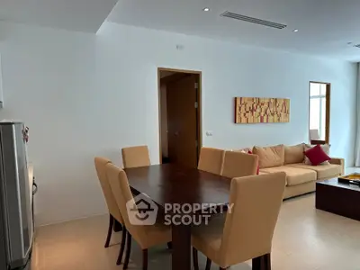 Spacious modern living room with dining area and stylish decor