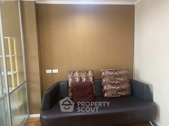 Cozy living room with modern sofa and stylish decor