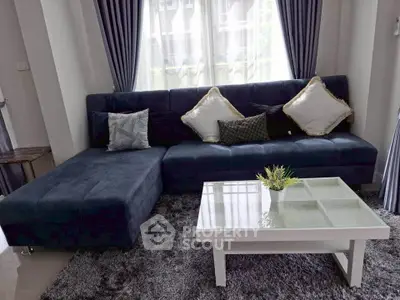 Stylish living room with modern sofa and elegant decor