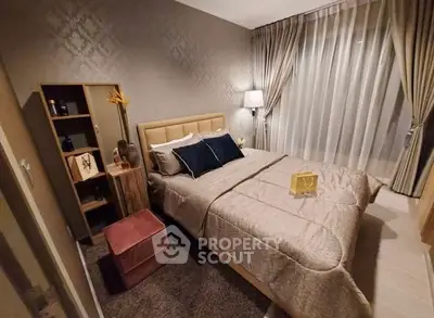 Elegant bedroom with cozy decor and soft lighting