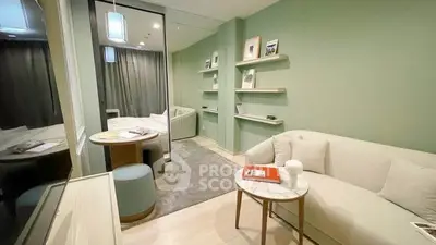 Modern living room with cozy sofa and stylish decor in a chic apartment