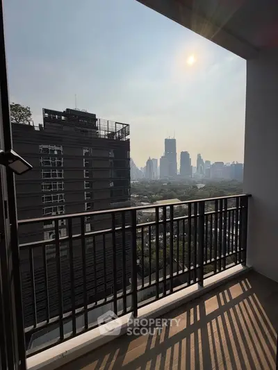 Stunning cityscape view from a modern balcony, perfect for urban living.