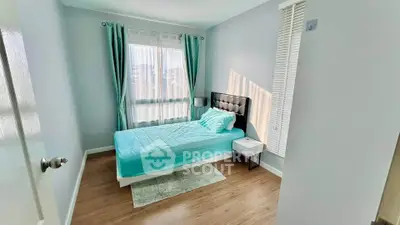Bright and cozy bedroom with modern decor and natural light