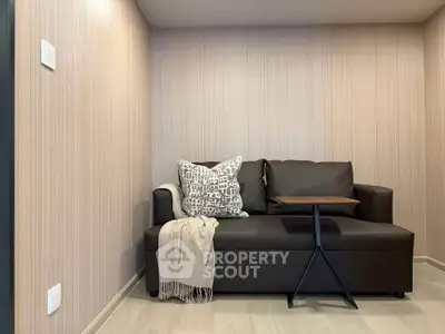 Cozy living room with modern sofa and stylish decor