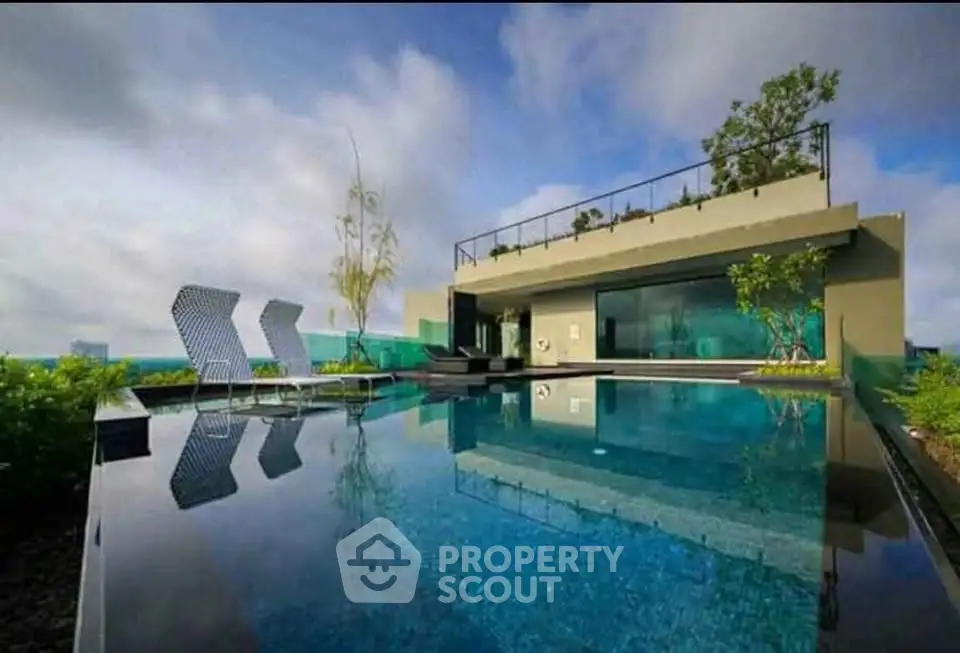 Luxurious rooftop pool with stunning city views and modern design.