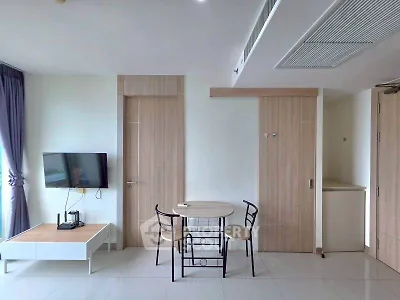 Modern living room with minimalist furniture and natural light
