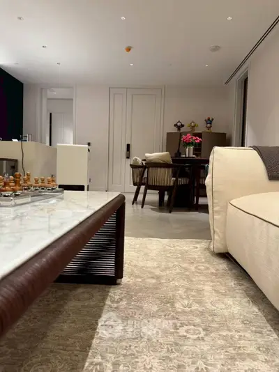 Luxurious living room with elegant decor and cozy seating area