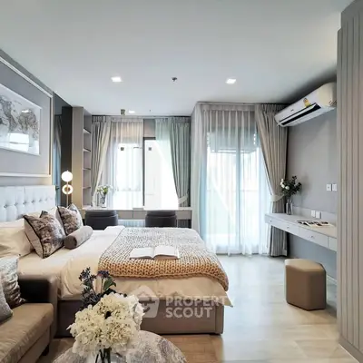 Luxurious modern bedroom with elegant decor and natural light
