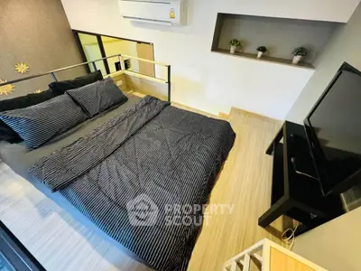 Modern loft bedroom with stylish decor and cozy ambiance