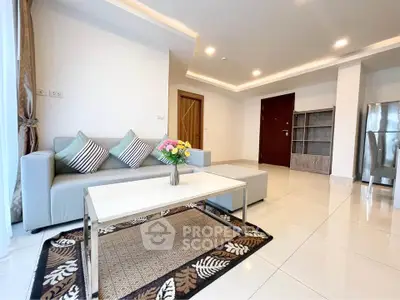 Spacious modern living room with elegant decor and natural light