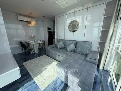 Modern living room with stylish decor and natural light