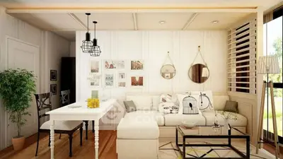 Charming living room with modern decor and natural light