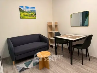 Cozy living room with modern furniture and stylish decor.