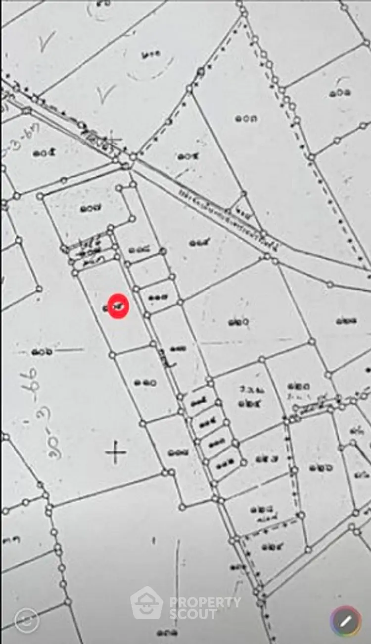 Detailed schematic map showcasing property plots and boundaries for real estate planning.