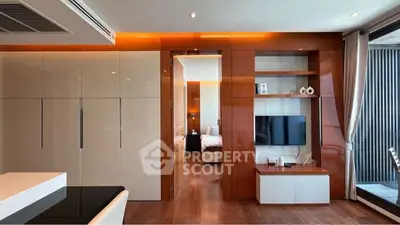 Modern living room with stylish decor and ample natural light