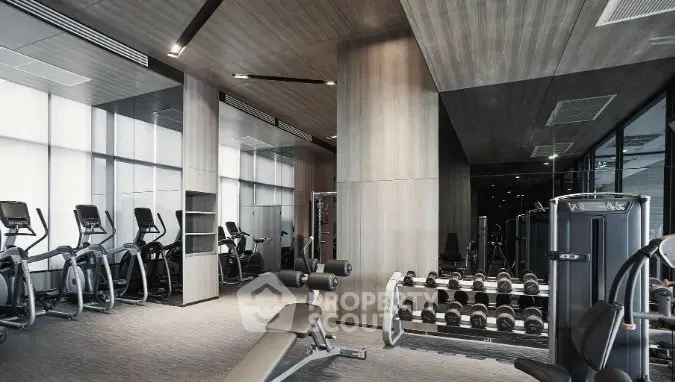 Luxurious modern gym with state-of-the-art equipment and sleek design
