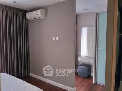 Modern bedroom with air conditioning and sleek design