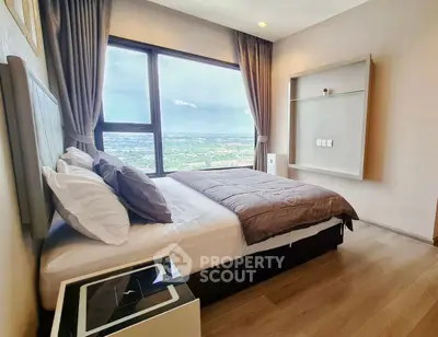 Luxurious bedroom with stunning panoramic view and modern decor