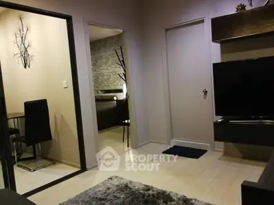 Modern apartment interior with cozy living room and stylish decor