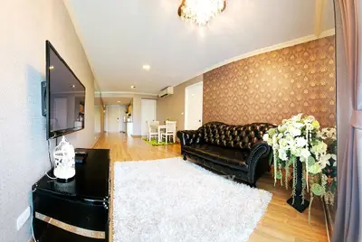Spacious living room with elegant decor and modern furnishings