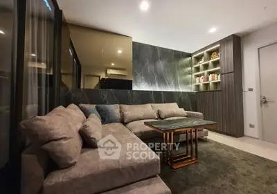 Luxurious modern living room with plush sectional sofa and elegant decor