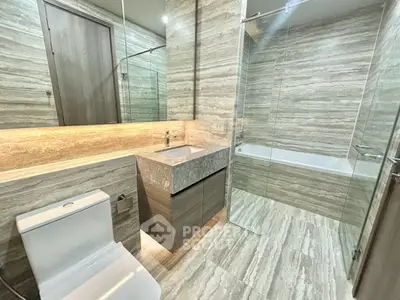 Luxurious modern bathroom with sleek design and elegant fixtures